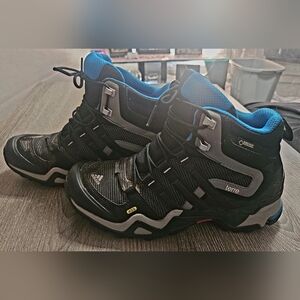 Mens Adidas Terrex Fast X Mid Gore-Tex ortholite hiking boots black/blue size 7